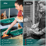 Garvee Chicken Nesting Boxes, 6 Hole Metal Chicken Laying Box with Removable Trays for Chicken Coop, Green