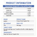 AIPETI Wild-Caught Freeze Dried Capelin for Cats & Dogs (2.47oz/70g) - Loaded with Crunchy Roe, 100% Whole Fish, Rich in Omega-3 for Skin & Coat, High-Value Grain-Free Training Treats