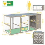 Large Chicken Coop with Run, Chicken Run with Waterproof Cover, Large Poultry Cage for Yard Farm Backyard Hen House, Duck Coop and Rabbit Run with Nesting Boxes, for 4-6 Chickens