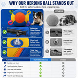 ROSUIH Herding Ball for Dogs, 18 Inch Upgraded Dog Push & Chase Ball with Thickened Bite & Tear Resistant Cover, Burst-Resistant Inner Ball, Outdoor Exercise Toy for Active Dogs, Multi-Color, Medium