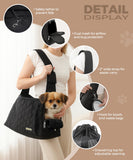 JourCraf Dog Carrier Sling for Small Dogs, Front Cat Sling & Cats Up to 15 lbs, Dog Purse with Adjustable Strap Front Zipper Pocket, Double Safety Feature, Hands Free for Travel