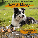 Dog Shoes for Large Dogs, Medium Dog Boots & Paw Protectors for Hardwood Floors, Outdoor Dog Booties for Hot Pavement Winter Snow Hiking, Waterproof Dog Shoes with Reflective Strips Size 4
