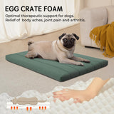 BALANCE Dog Crate Bed, Orthopedic Dog Bed Pad with Waterproof Liner, Washable Crate Foam Pet Mat for Large, Medium, Puppy Dogs Breeds, Mint Leaf, 30"x19"x1.6"