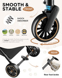 GTPLAYER Pet Stroller for Dogs & Cats, 3-in-1 Foldable Pet Strollers with Detachable Carrier, 360° Swivel Front Wheels & Rear Brakes, Up to 45 lbs, Grey