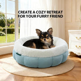 BALANCE Cat Beds for Indoor Cats, Washable Round Cat Bed, Cute Kitten Bed with Anti-Slip Bottom for Kitty and Puppy, 18 Inches, Dream Blue