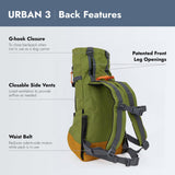 K9 Sport Sack Urban 3 - Small, Leafy - Ideal for Dogs with 13-16” Back Length - Dual-Use, Backpack-Style Carrier + Everyday Pack
