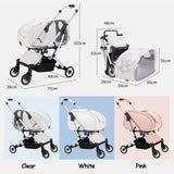 PJDDP Cat Stroller, Pet Cart,Foldable Pet Stroller for Large Cat Or Small Dogs with Detachable Carrier,Lightweight,Mesh Windows,Breathable,Clear