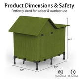 Heated Outdoor Cat House – Weatherproof Winter Shelter for Stray & Outdoor Cats, Insulated & Elevated Design for Porch, Yard, Barn or Garage, Easy Assembly Warm Cat Shelter