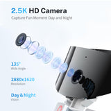 Enabot EBO ROLA PetPal 2.5K Camera Robot: Movable WiFi QHD Cam, Indoor Smart Home Security, Night Vision, 2-Way Audio, Remote App Control, Photo, Video for Cat/Dog/Family (w/Storage Module)