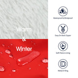 IECOii Winter Waterproof Dog Coats - Zip Up Fleece Jacket for Dogs, Red, XLarge