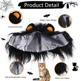 ITESSY Cat Halloween Costumes- Black Lion Mane Wig Pet Costumes Hat for Halloween Christmas Dress Up Accessories Decoration for Kitten Cats,Size M