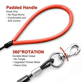Heavy Duty Dog Leash, Chew Proof Metal Leash for Large Dogs (Up to 250lbs), WireRope Dog Leashes with Soft Silicone Grip (Black, 10 FT)