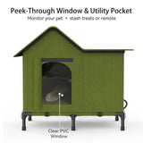 Heated Outdoor Cat House – Weatherproof Winter Shelter for Stray & Outdoor Cats, Insulated & Elevated Design for Porch, Yard, Barn or Garage, Easy Assembly Warm Cat Shelter