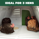 Omlet Portable Chicken Coop Go Up | Easy to Clean and Maintain Plastic Chicken Tractor | Cool in Summer, Warm in Winter Weatherproof Hen House | Green Coop with 6ft Run and Wheels