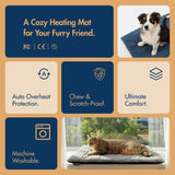 Vagascape Dog Pad (48"x28") - Waterproof Heated Mat & Pet Bed for Indoor and Outdoor Use, Chew Resistant Cord, Machine Washable Cover with Wheat Pattern Quilting, for Cats and Pets