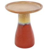 Sunnydaze 21" H Ceramic Bird Bath for Outside - Hand-Painted Outdoor Bird Bath Bowl, UV/Frost-Resistant Finish - Lemon Cognac