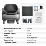 Neakasa M1 Open-Top Self Cleaning Cat Litter Box, Automatic Cat Litter Box with APP Control, Odor-Free Waste Disposal Includes Trash Bags