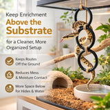 2PCS Snake Climbing Rings for Ball Python - Enrichment Toys for Corn Snake - Reptiletank Cage Decor Habitat Accessories | Terrarium, Bearded Dragon, Chameleon, Iguana, Gecko, Lizard, Parrot