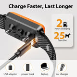 KJKZO Dog Bark Collar for Large Medium Small Dogs, Rechargeable No-Bark Collar, Smart Barking Collar, Effective Bark Collar with 7-Level Sensitivity, 3 Beep & Vibration Modes, Waterproof, Orange