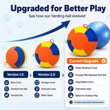 ROSUIH Herding Ball for Dogs, 18 Inch Upgraded Dog Push & Chase Ball with Thickened Bite & Tear Resistant Cover, Burst-Resistant Inner Ball, Outdoor Exercise Toy for Active Dogs, Multi-Color, Medium