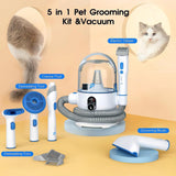 ACONEE Grooming Kit, 5 in-1 Pet Grooming Vacuum Suction 99% Pet Hair for Dogs Cats, 2L Large Capacity Dust Cup, Low Noise Dog Hair Vacuum for Shedding