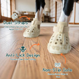 AOKOWN Dog Shoes for Hot Summer Pavement, Dog Shoes for Small Dogs, Waterproof Dog Boots & Paw Protectors, Non-Slip Dog Rain Booties, Easy Clean Sandals for Beach Khaki Size 2