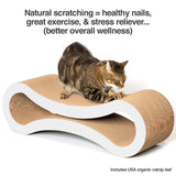 PetFusion Ultimate Cat Scratch Lounge, Cat Scratchers for Indoor Cats, Reversible & Durable, Made from Recycled Corrugated Cardboard, Cloud White