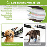 GUTINNEEN Large Heated Dog House Outdoor Insulated Dog Kennel Weatherproof with Safe Heating Pad, Chew-Proof Metal Frame, Rotatable Spill-Proof Bowl for Large Dog Breeds, 39.7" L x 25.5" W x32.2 H