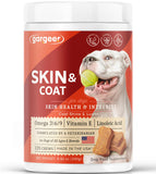 Gargeer Shiny Coat Omega 3-6-9 Supplement. Itchy Skin Relief & Seasonal Allergies Support. Packed with Fatty Acids for Skin & Coat Defense. USA Vet Created - Vegetable Flavor – 120 Soft Chews. Enjoy!