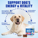 Just Try Coenzyme Q10 Heart Heathy Bites for Dogs - Advanced q10 & Taurine Supplement for Heart Health - Chicken Flavored Chews - Supports Heart Function-10.58oz