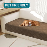 Turquoize Couch Cover for Dogs Washable Non Slip Protector Covers for 2-3 Cushion Couch Sofa Pet Friendly Chenille Quilted Thick Soft Sofa Slipcover Furniture Protector for Pet, 36 x 63Inch, Brown
