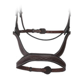 ExionPro English Jumping Bridle for Horses with Combined Flash Noseband | Anatomical Monocrown Padded Headpiece & Rubber Reins | Black/Brown Show Bridle for Eventing & Training