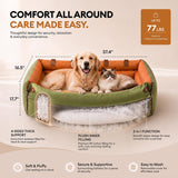 FUNNY FUZZY Leather Dog Car Seat for Large Size Dogs, Pet Booster Car Seats