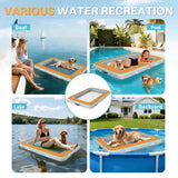 Dog Pool Float | 47×26" Mesh Base | Pets Boat Floats for Small Medium Large Dogs, Hold up to 330 lbs | PVC & 12 mm EVA Covered | Claw-Friendly & Durable | Inflatable Floating Bed for Pool, Lake, Boat