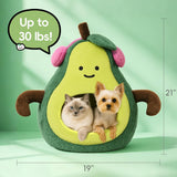 MOYMO Cute Cat Beds for Indoor Cats, Small Dog Beds, Soft Washable Pet Beds for Kitten and Puppy, Funny Avocado Cat Cave Cat Toys, 19 Inches