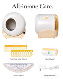 Furrytail Automatic Litter Box Self Cleaning with Night Light, Cream