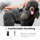 FuzzyFix Professional Dog Grooming Clippers with Charging Dock, 5-in-1 Adjustable Blade Cordless Pet Grooming Kit 5 Speed Rechargeable Trimmer Hair Shaver with Detachable Metal Guide Combs for Animal