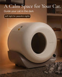 Furrytail Automatic Litter Box Self Cleaning with Night Light, Gray