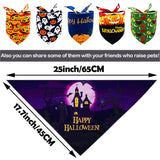 JpGdn 100PCS Halloween Dog Bandanas Bulk Kerchief Triangle Bibs Scarves Scarfs Pumpkin Bats Ghost Spider Owls Pattern for Girl Boy Small Medium Large Puppies Doggie Cat Halloween Grooming Costume