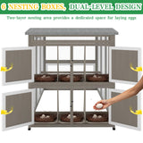 Large Chicken Coop with Run, Chicken Run with Waterproof Cover, Large Poultry Cage for Yard Farm Backyard Hen House, Duck Coop and Rabbit Run with Nesting Boxes, for 4-6 Chickens