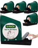 Roll-Out Chicken Nesting Boxes - 5-Pack Plastic Nest Boxes for Chickens, Hens & Ducks - Egg Laying Boxes with Perch and Roll Away Egg Collection for Coop