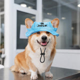 DYOART Personalized Visor Hat for Dog & Cat, Custom Dog Hat with Ear Hole for Puppy Small Medium Large Dog, Sunscreen Summer Winter Bucket Hats Gift for Pet Lover