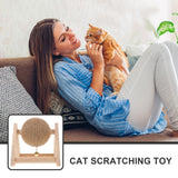 Aboofan Cat Scratcher Toy with Sisal Ball Cats Scratching Rope Ball Interactive Rotatable Wood Pet Scratcher Toys Durable for Indoor to Grind Claws Pet Furniture Supplies
