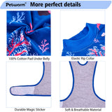 PetWarm After Surgery Onesie for Dogs, Recovery Suit for Dogs, Recovery Shirt for Dog Abdominal Wounds Bandages Cone E-Collar Alternative, Pet Surgical RecoverySuit, Underwater World Pattern, Blue, XS