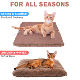 SCENEREAL Self Warming Cat Bed, Heated Cat Bed Mat for Cats Small Dogs, 2 in 1 Soft Plush, Washable Pet Pad for Indoor Outdoor Kitten Puppy, Brown 24" x 20"