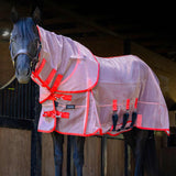 Jeffers Romper Stomper Ripstop Fly Sheet for Horses with Detachable Neck Cover & Belly Flap, 78" - Breathable Lightweight, Horse Tack for Summer Turnout, UV & Fly Protection Sheet - Grey & Red
