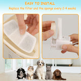 12 Pack PW04 3.5L Wireless Pet Fountain Filters for Hard Water, Reduces Limescale & Bad Taste, Compatible with Oneisall Cat Water Fountain Dispenser, Long Lasting Replacement Filter