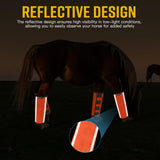 Fly Boots for Horses Set of 4,Extra Tough Mesh Horse Fly Boots with 2 Built-in Metal Supports,Breathable Fly Leggings for Horses with Fleece Trimming and Reflective Webbing (Orange, Medium)