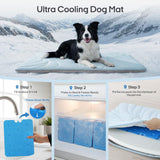 Vagascape New 5.0 Version Dog Cooling Mat(30 * 20), Built-in Ice Pack, Long-Lasting Cool 6-8h, Ultra Thick Soft Vine Pattern, Large Washable Foldable Portable Pet Pad for Indoor Outdoor Travel