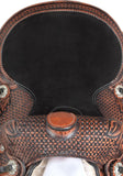 FEED N CARE Western Leather Horse Saddle Comfy Horse Seat Ranch Roping Saddle Tree Trail Racing Hand Tooled Comfort Barrel Tack Size 10 to 18 Inch Seat (Dark-Antique, 17" Inch)
